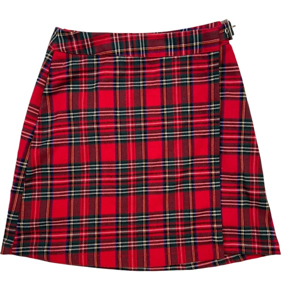John Galt Brandy Melville Emerson Tartan Plaid Flannel Kilt Mini Buckle Skirt - Picture 3 of 12